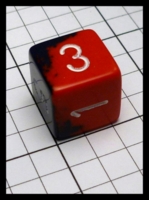 Dice : Dice - 6D - Chessex Half and Half Blue and Red with White Numerals - POD Jul 2015